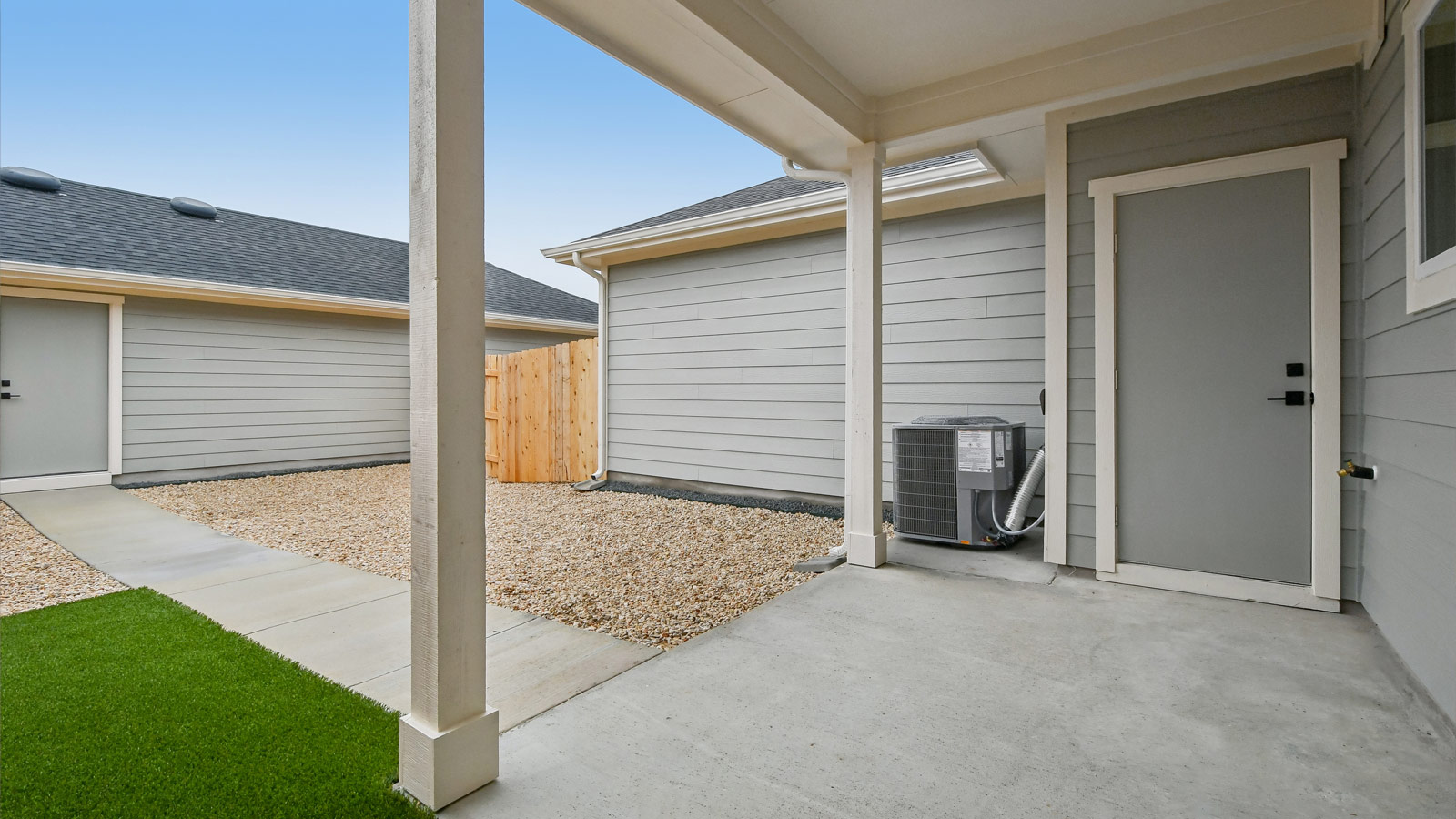 Covered back patio of 2530 Violet Theo Lane.