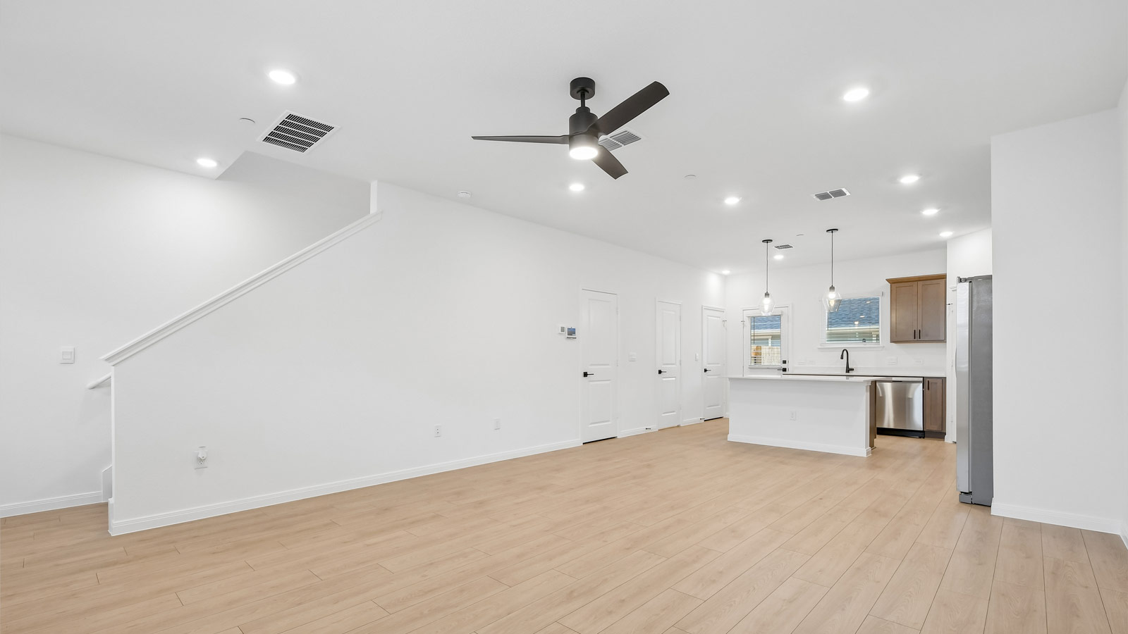 Ceiling fan in living area.