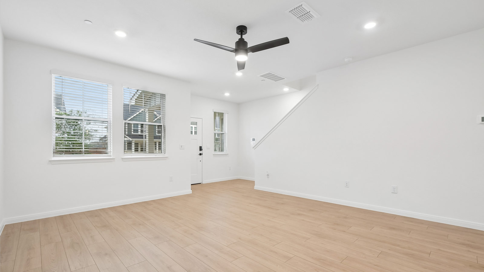 Ceiling fan in living area.