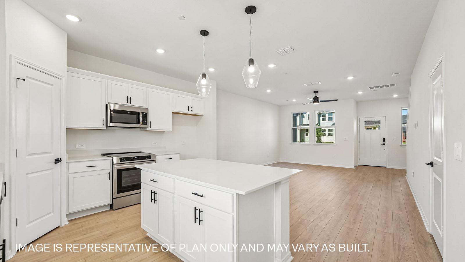 Open concept kitchen with Island