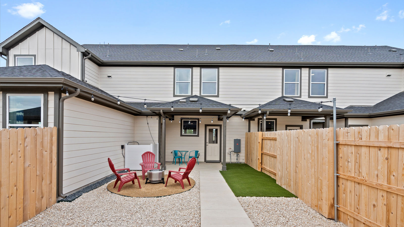Backyard with patio.