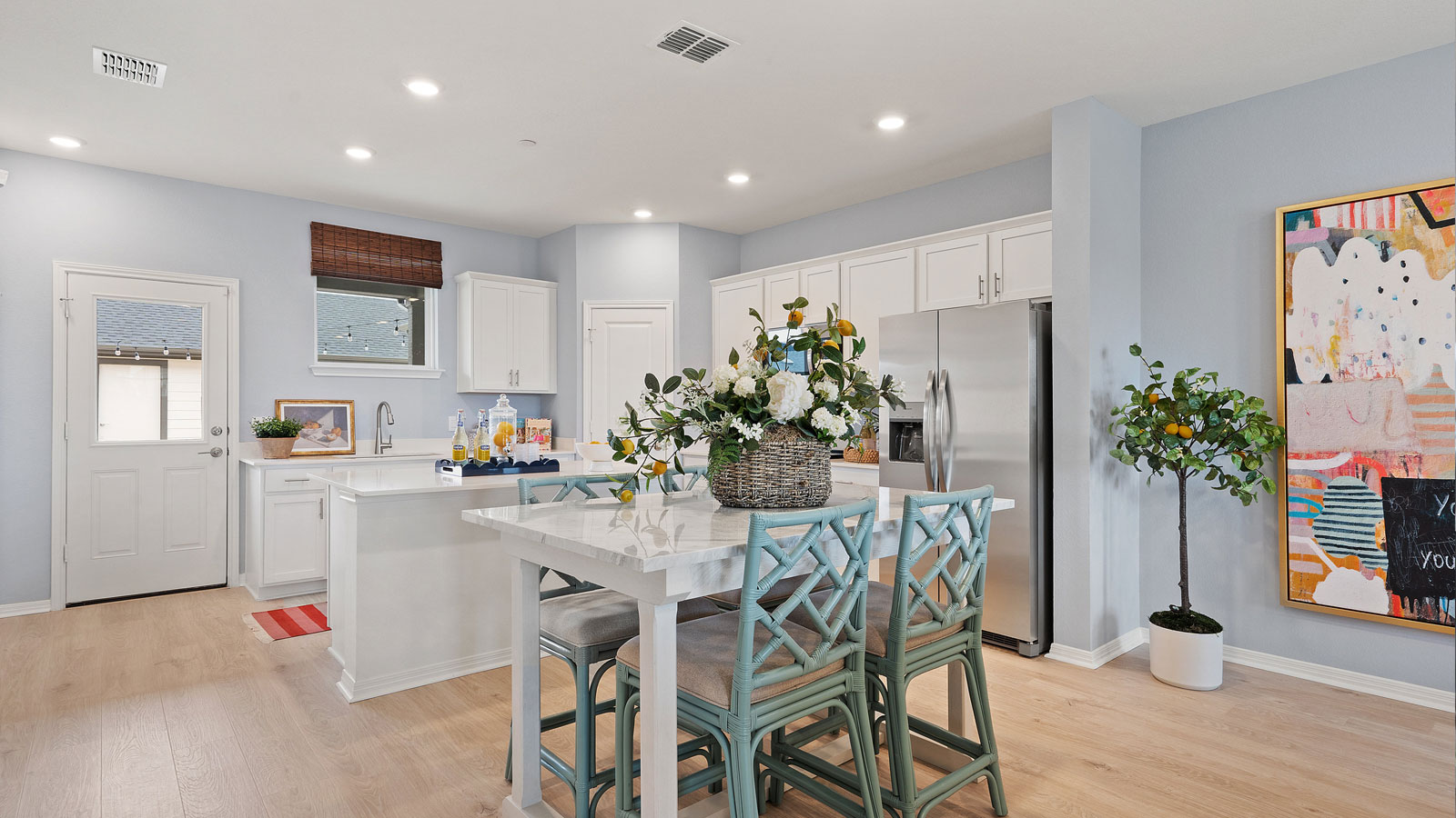 Dining area and kitchen.