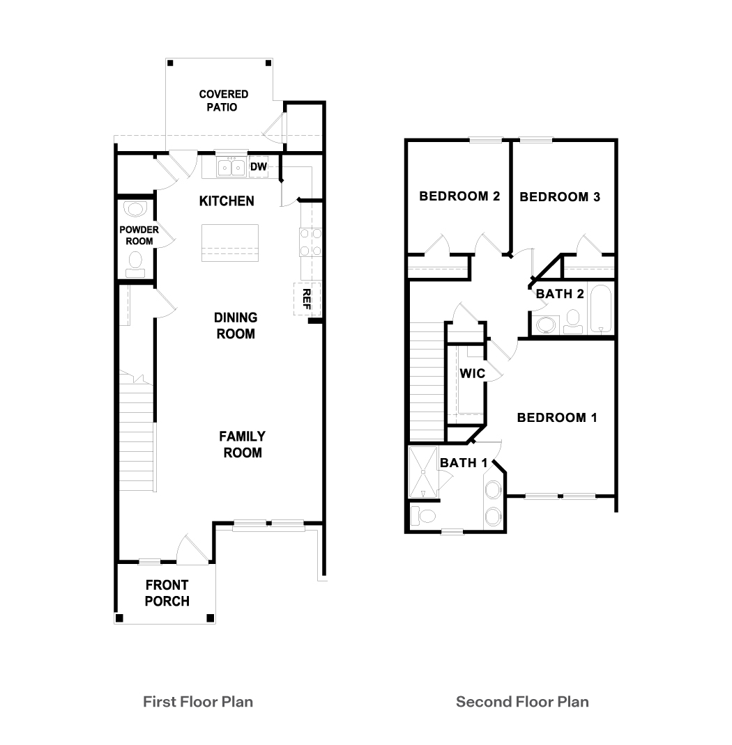 The Wicklow 2 Story 3 Bedroom Floorplan