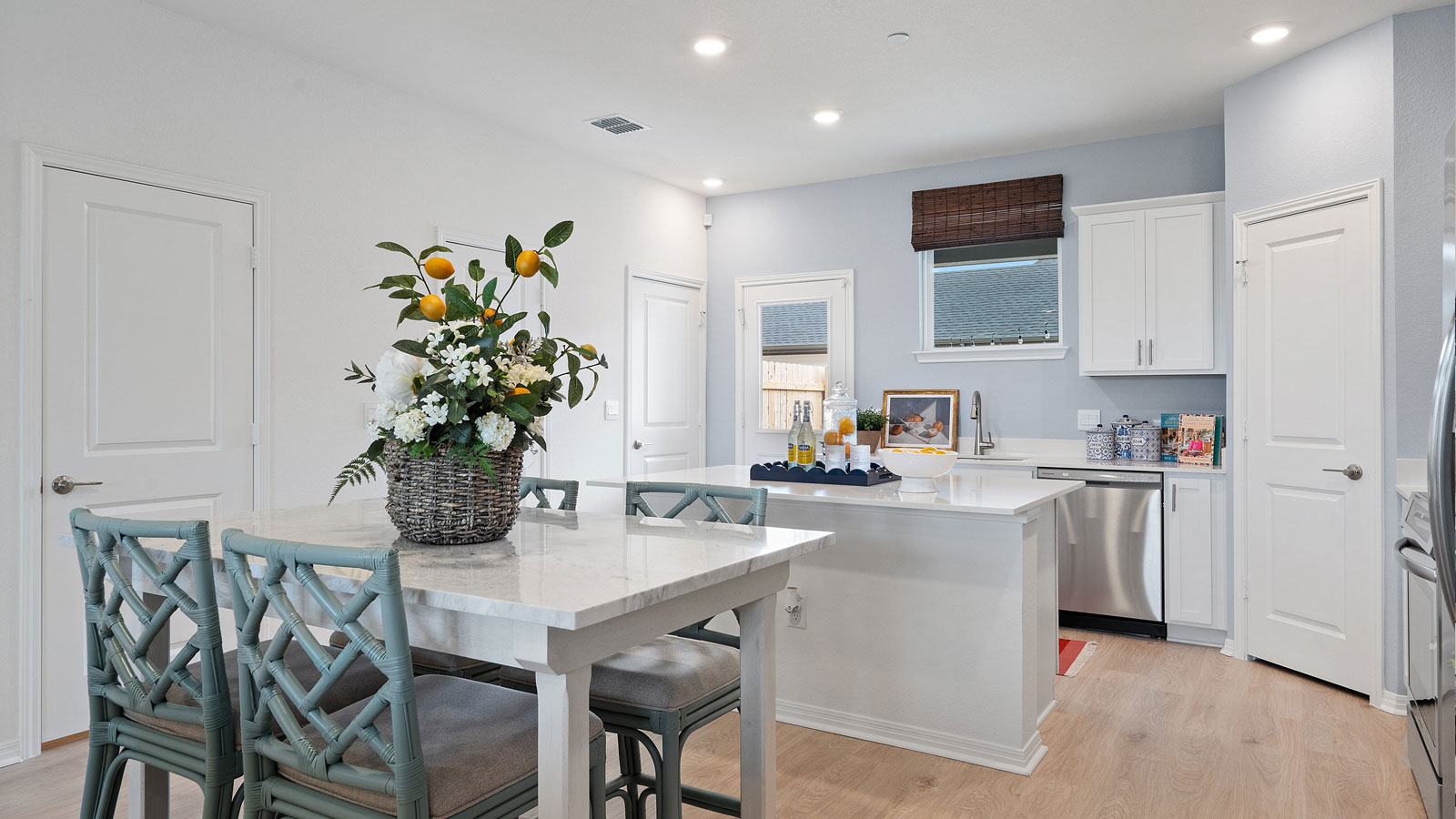 Dining area and kitchen.