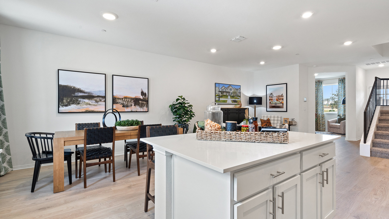 View from kitchen to the living and backyard areas, delivering our open designs