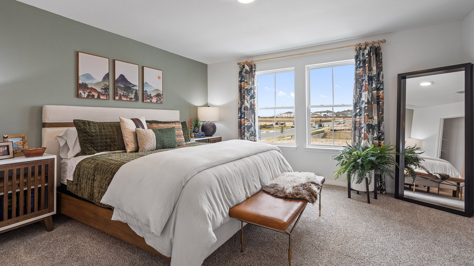 Primary bedroom brings privacy and style adding a spa-inspired ensuite bathroom, walk-in closet, storage