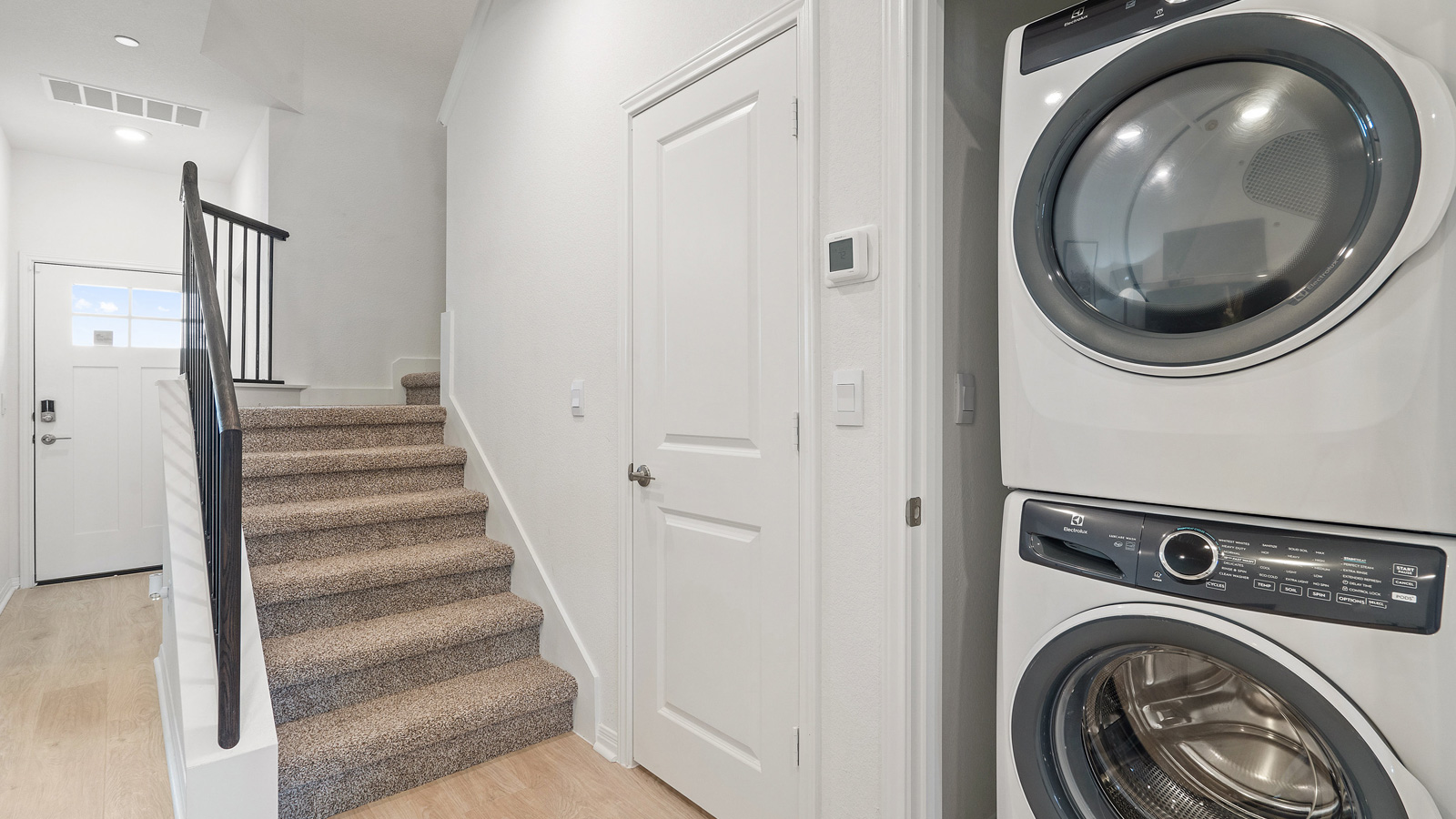 Stairway and utility room.