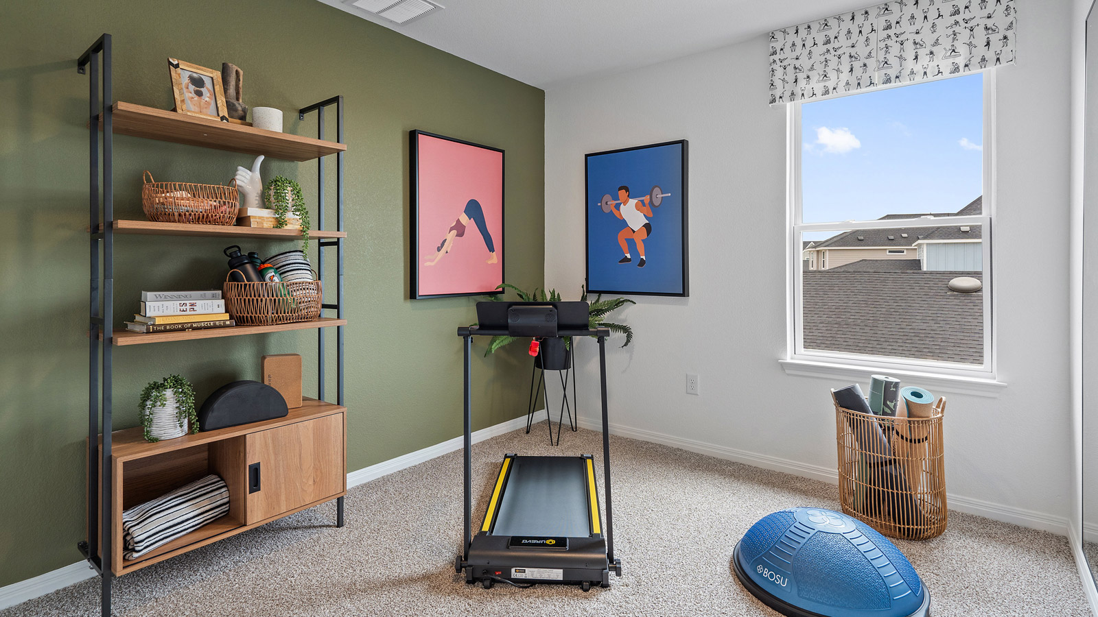 Bedroom 2 with carpeted floors and window.