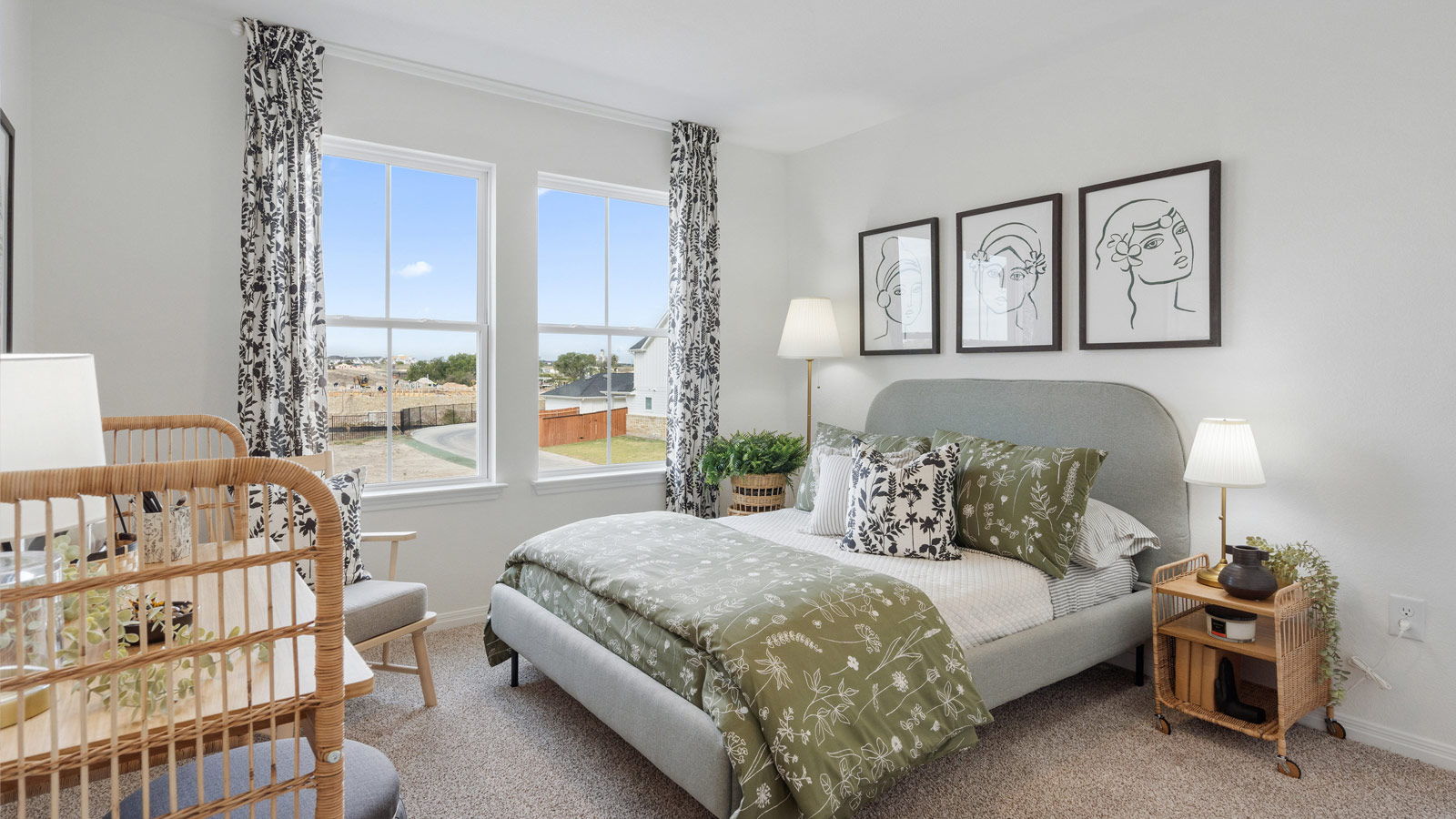 Third bedroom with two windows.