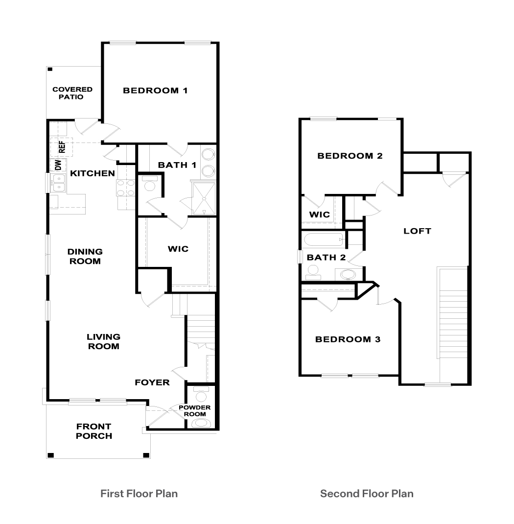 The Crosshaven 2 Story 3 Bedroom Floorplan