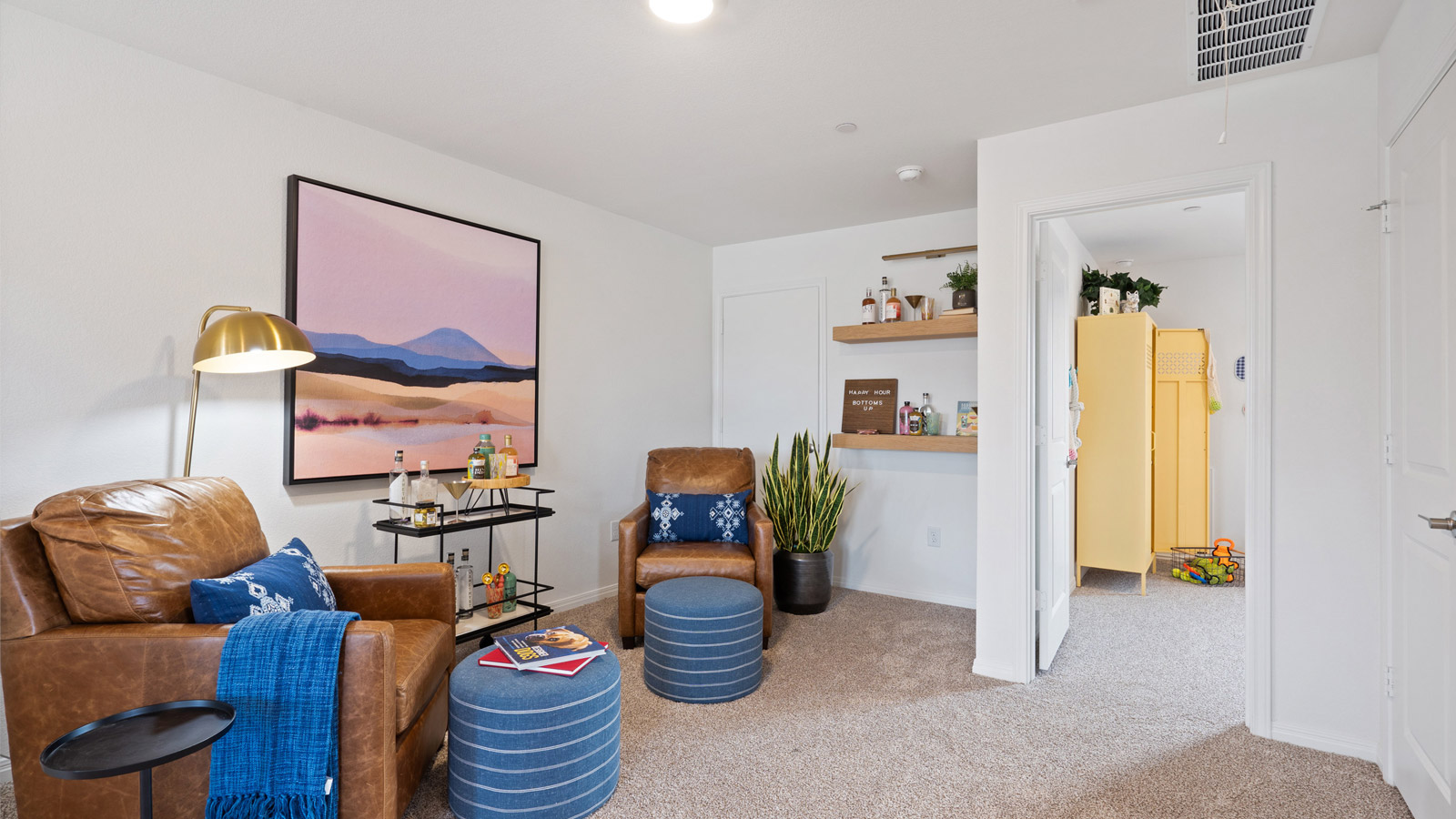 Upstairs living area.