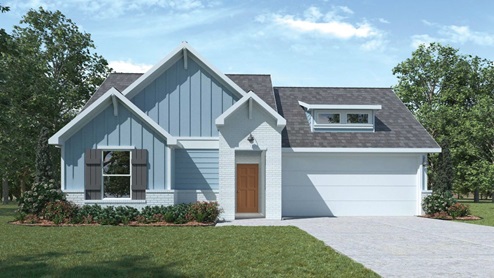Ashburn Front Exterior Rendering - One Story - Elevation F