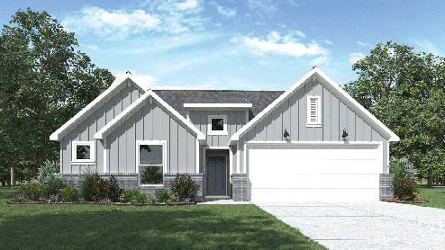 Bellvue Front Exterior Rendering - One Story - Elevation F