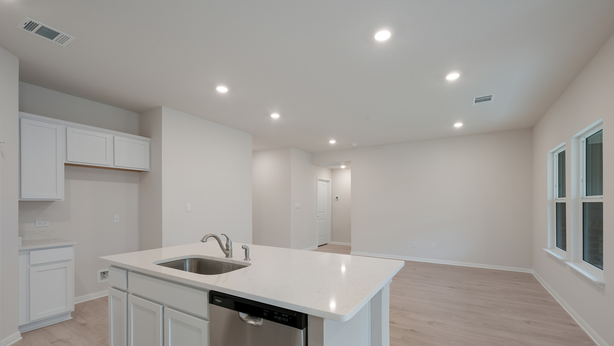 Open Concept Kitchen With Large Kitchen Island