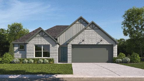 Bellvue Front Exterior Rendering - One Story - Elevation G
