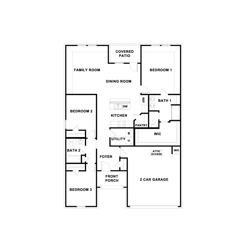The Denton Single Story Floor Plan