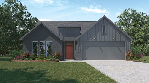 Elgin Front Exterior Rendering - One Story - Elevation F