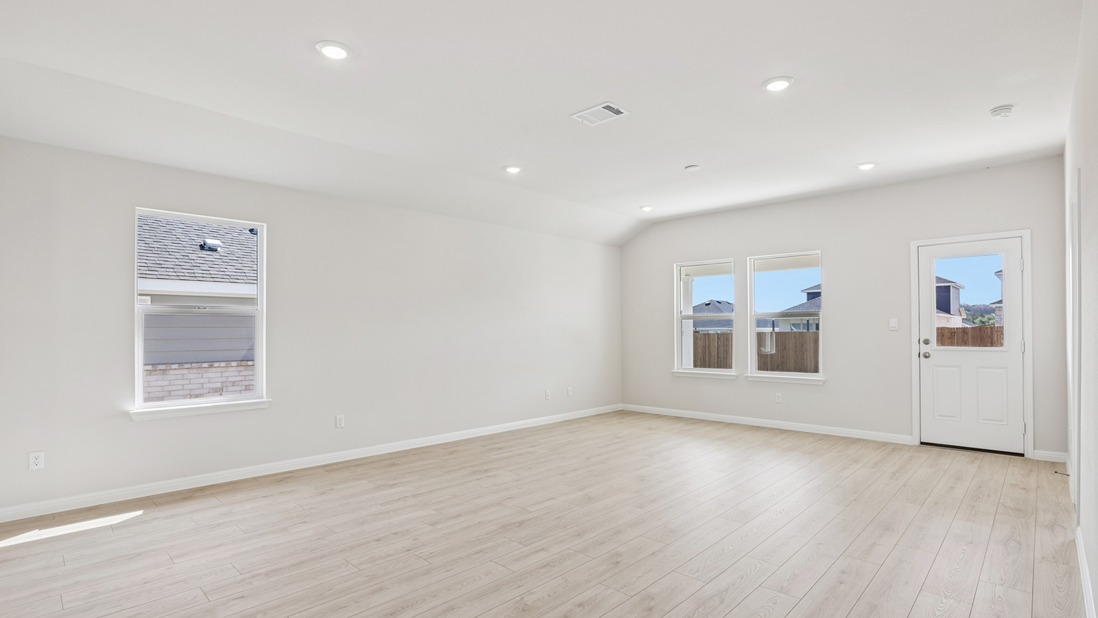 Open living area with windows.