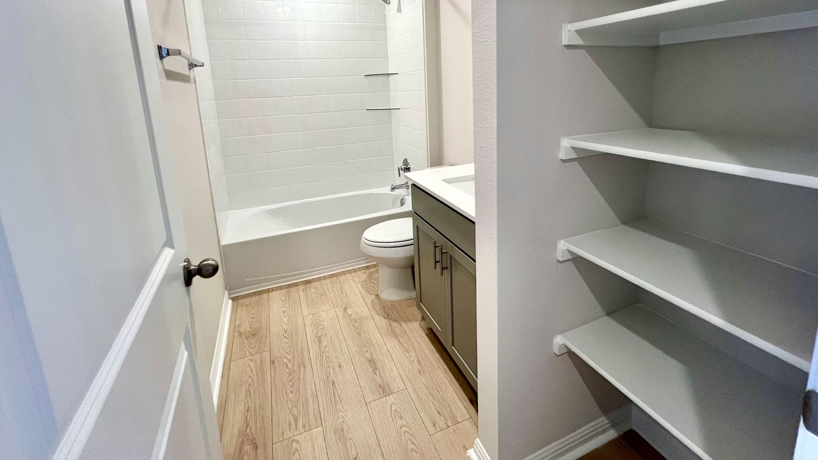 Primary bathroom with storage