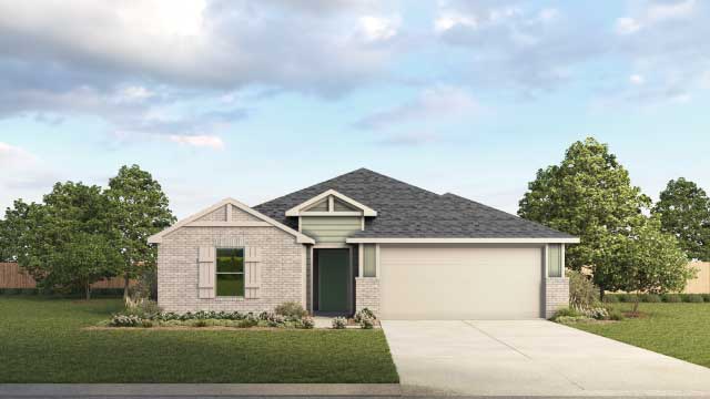 Elgin Front Exterior Rendering - One Story - Elevation H