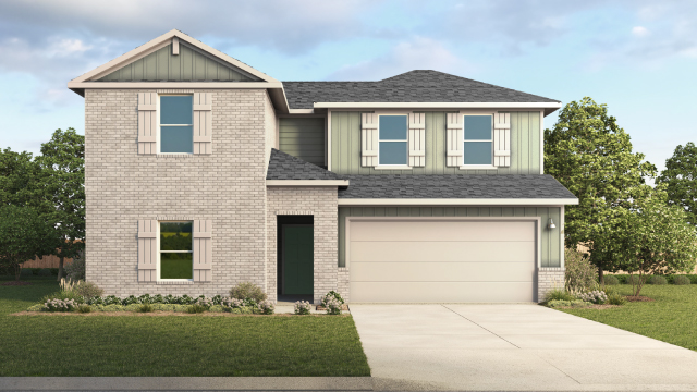 The Ozark Front Exterior Rendering Two Story Home - Elevation H