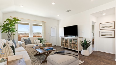 The Caroline floorplan - B Elevation at Watermill in Uhland, TX.