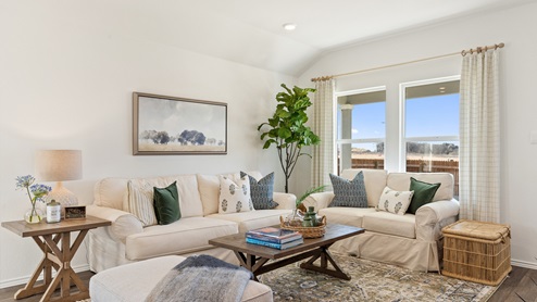 The Caroline floorplan - B Elevation at Watermill in Uhland, TX.