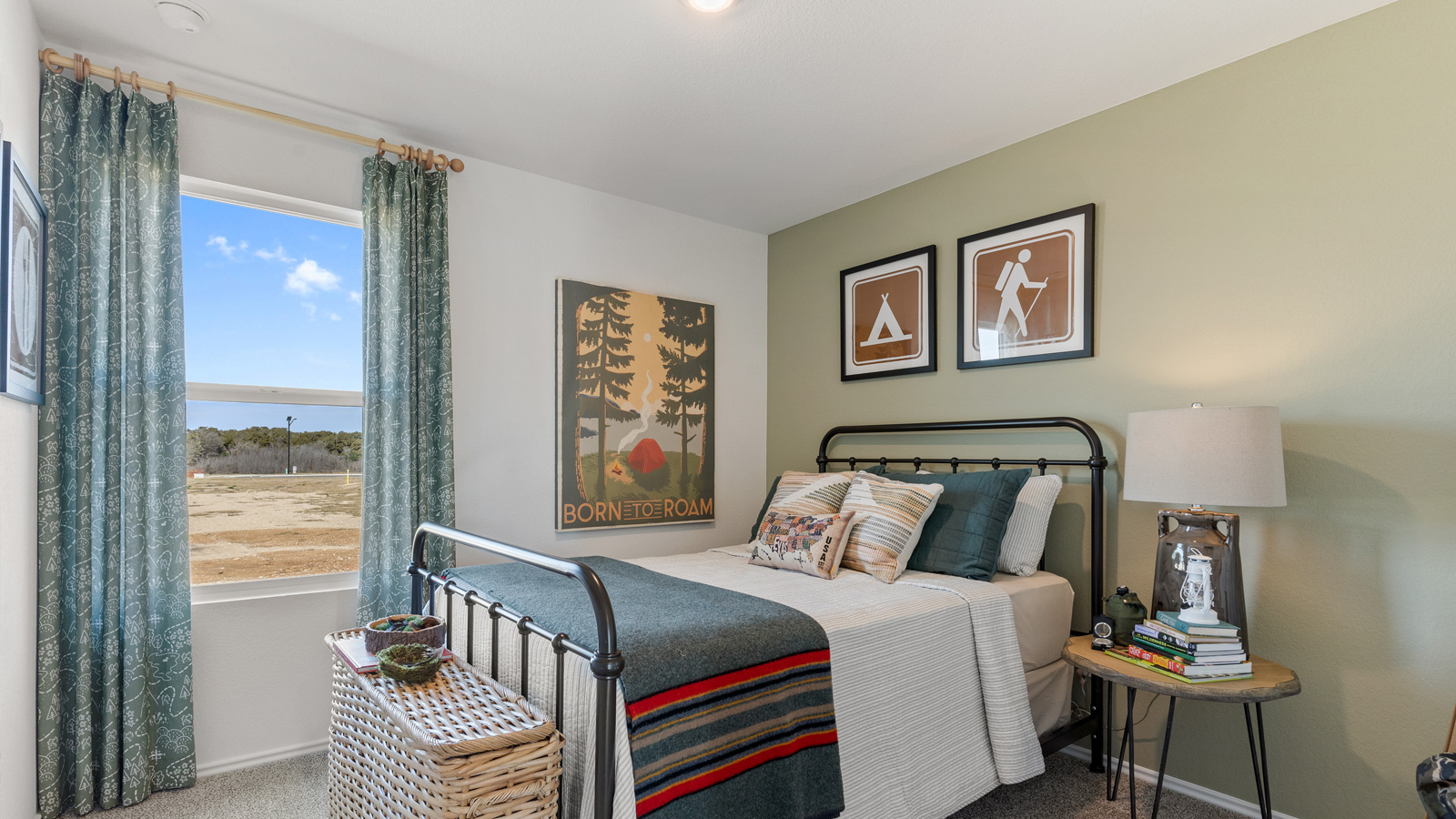 Bedroom 2 with carpeted floors.