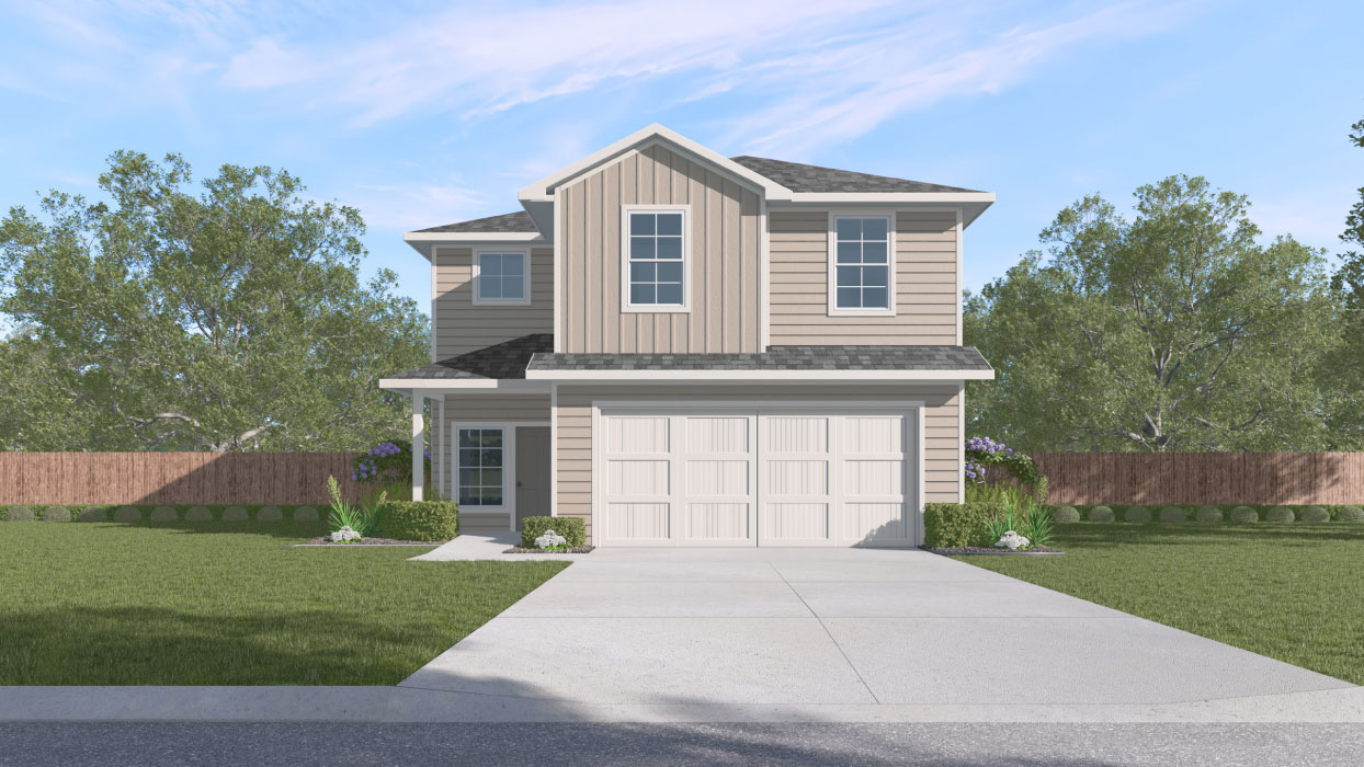 The Emma Front Exterior Rendering Two-Story Home with Siding - Elevation A