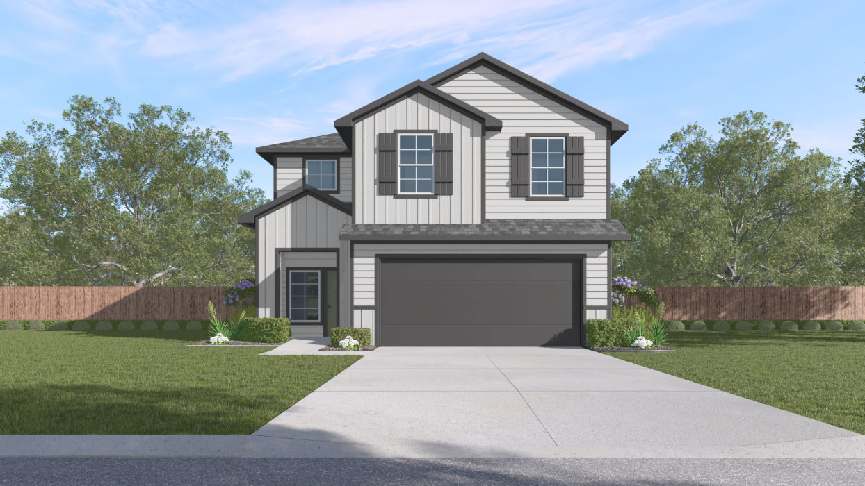 The Emma Front Exterior Rendering Two-Story Home with Siding - Elevation B