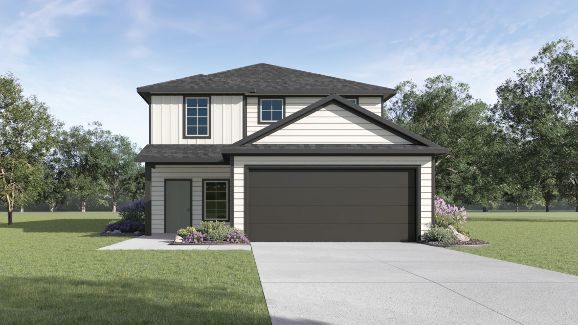 The Nicole Front Exterior Rendering Two-Story Home with Siding - Elevation A
