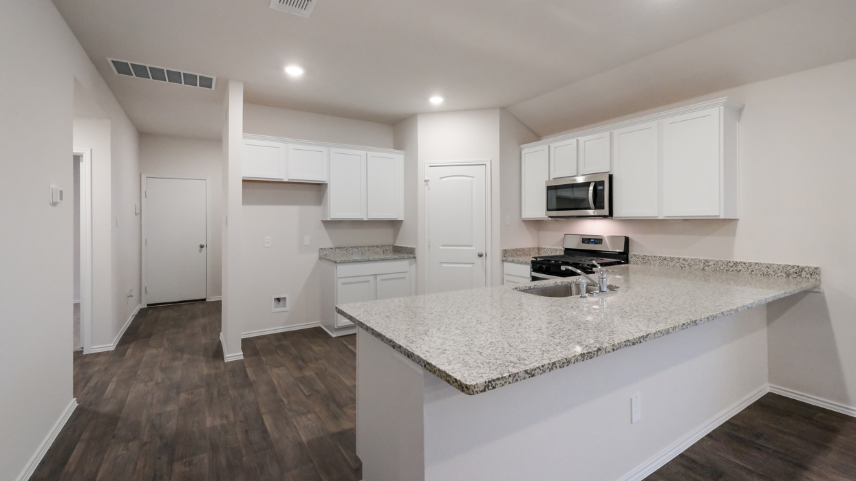 Kitchen with stainless steel appliances
