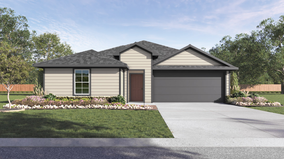 The Fargo Front Exterior Rendering Single Story Home - Elevation A