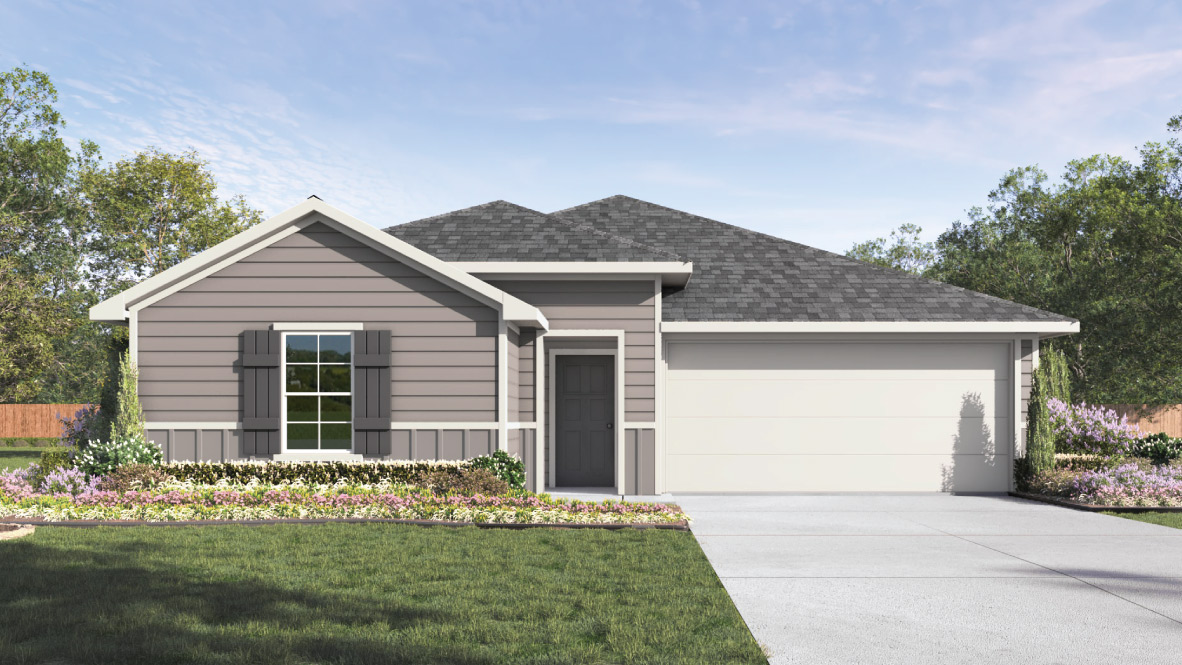 The Fargo Front Exterior Rendering Single Story Home - Elevation B