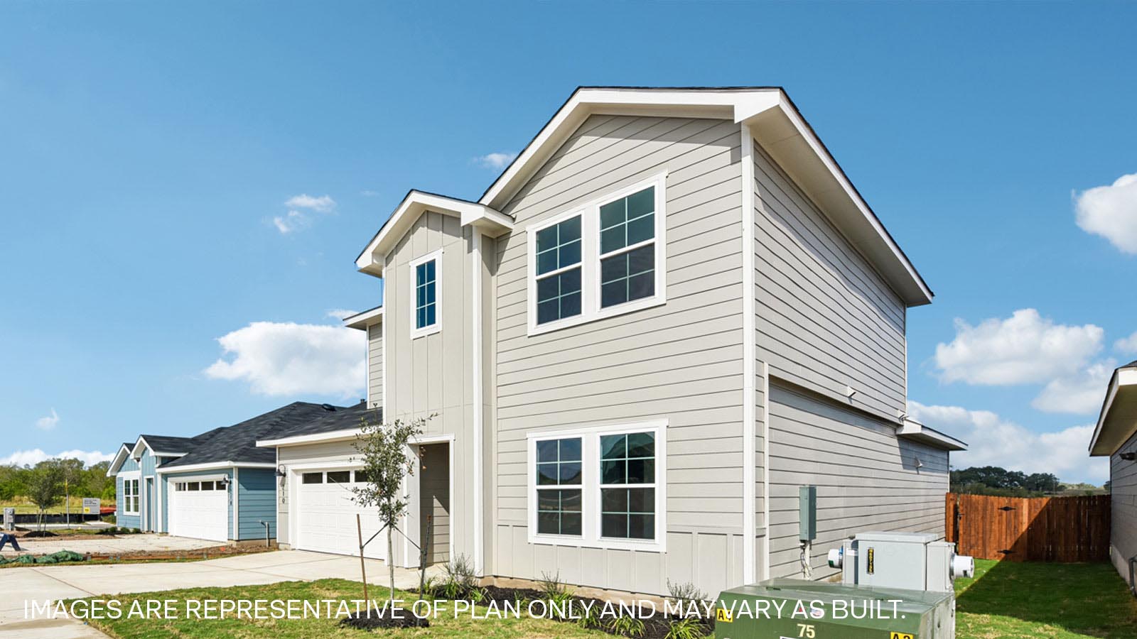 The Naples Floorplan- Elevation B at Watermill in Uhland, TX