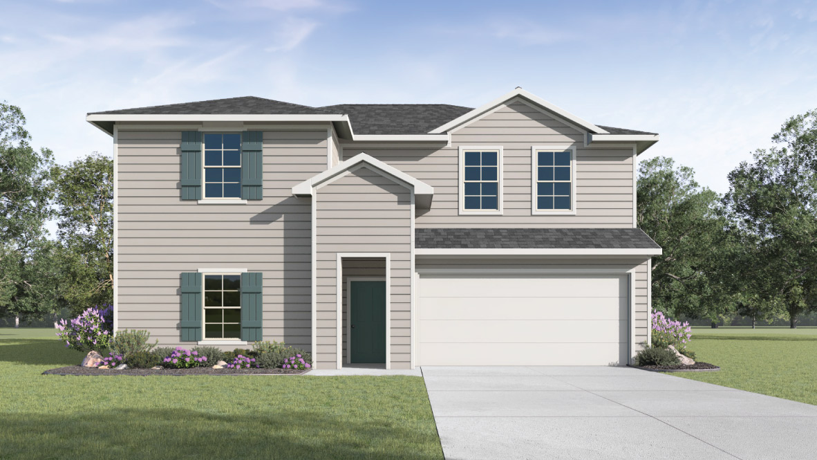 The Perry Front Exterior Rendering Two Story Home - Elevations A