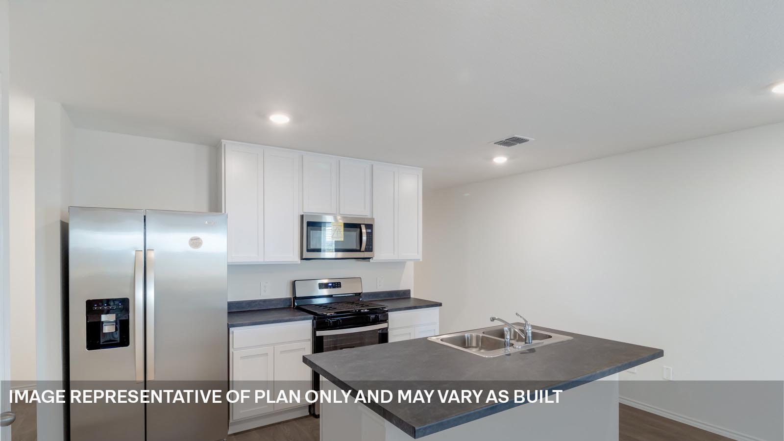 Open kitchen with island.