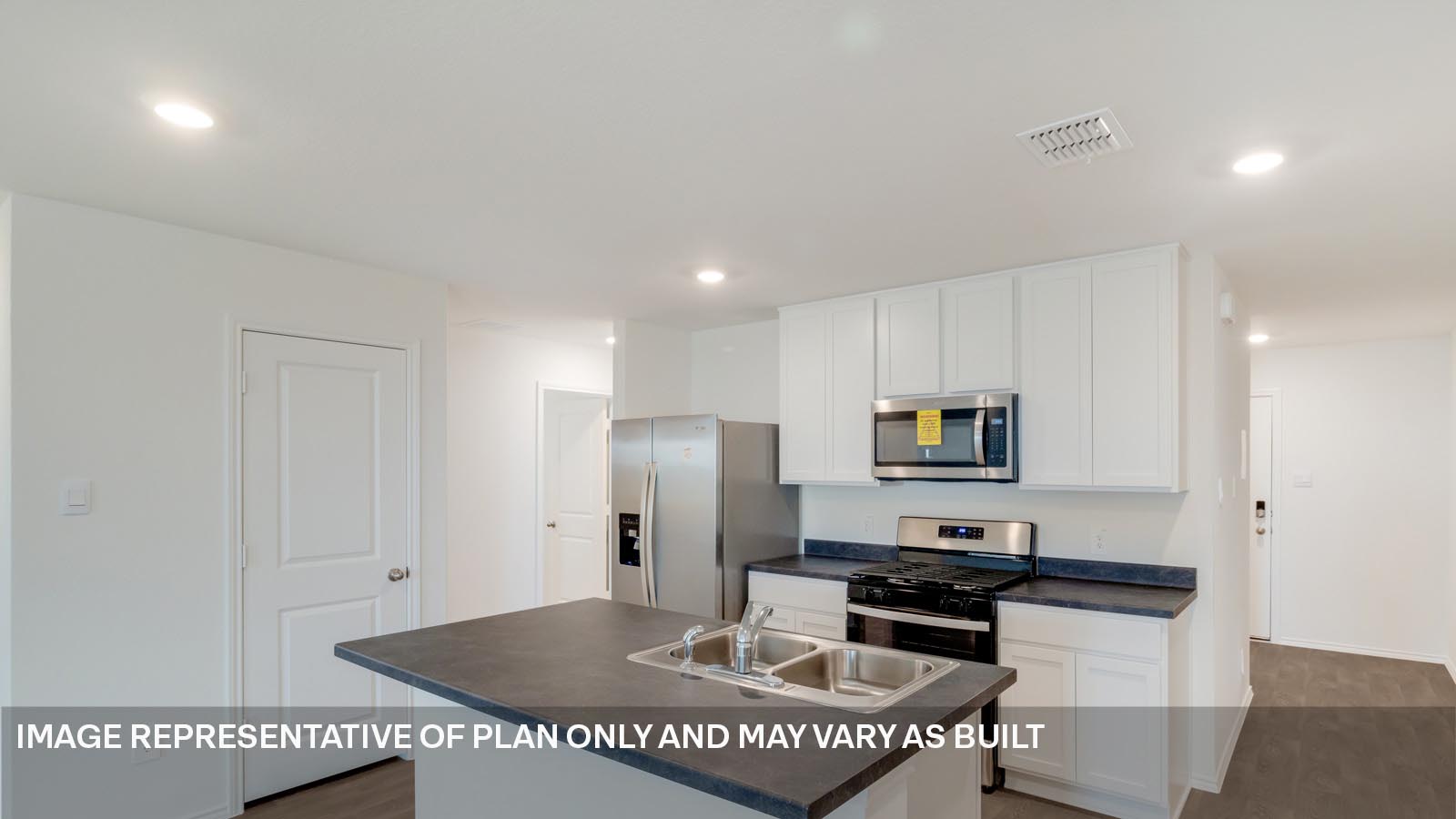 Open kitchen with island.
