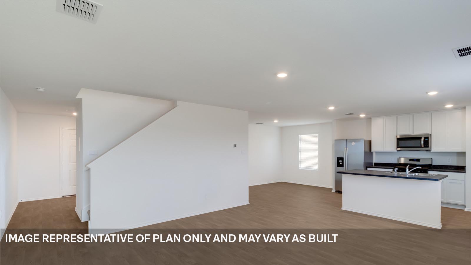 Open kitchen with island.