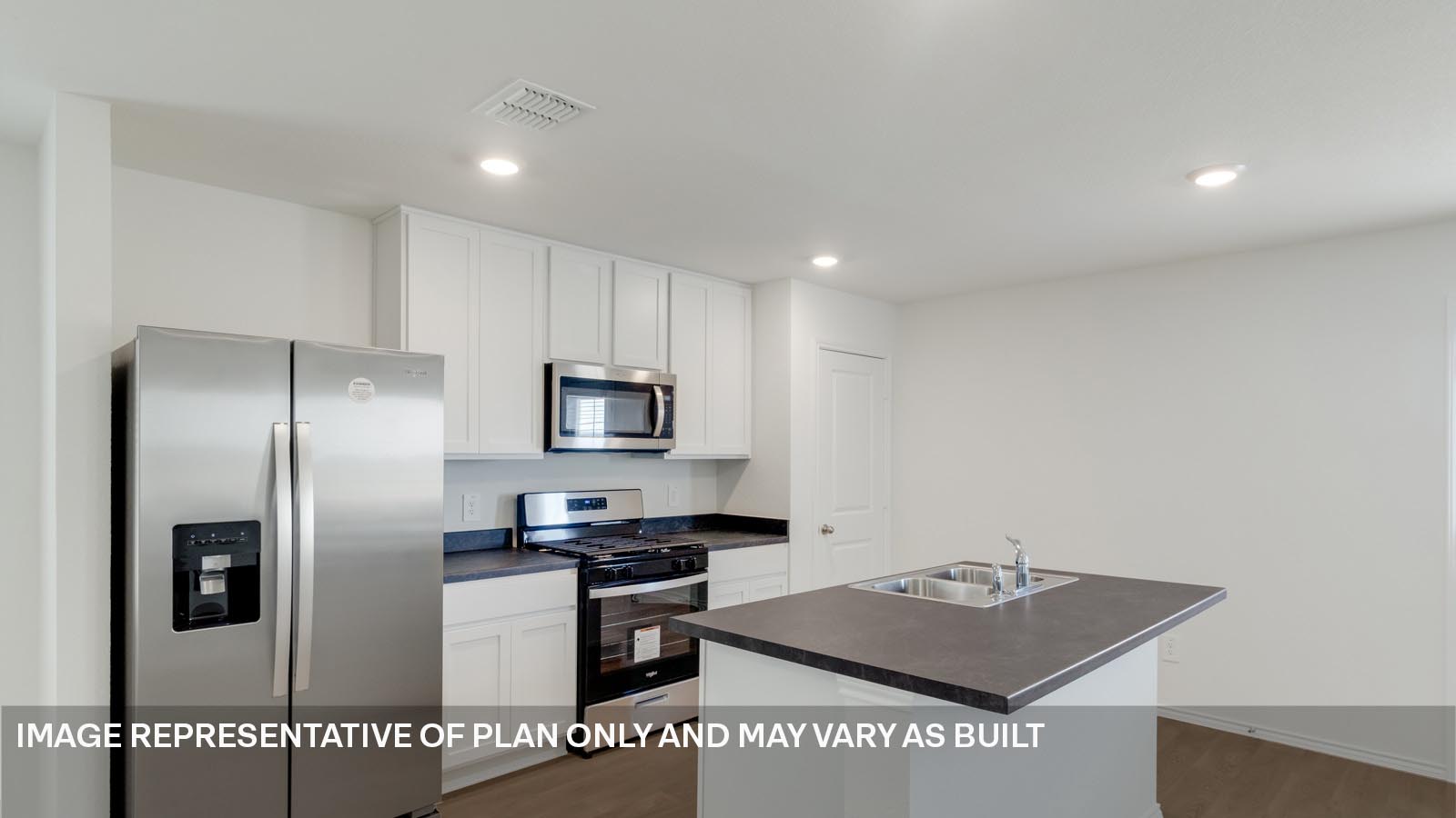 Open kitchen with island.