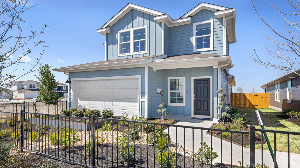 X30F The Florence Floorplan Front Exterior Two-Story Modern Farmhouse - Wayside in Uhland TX