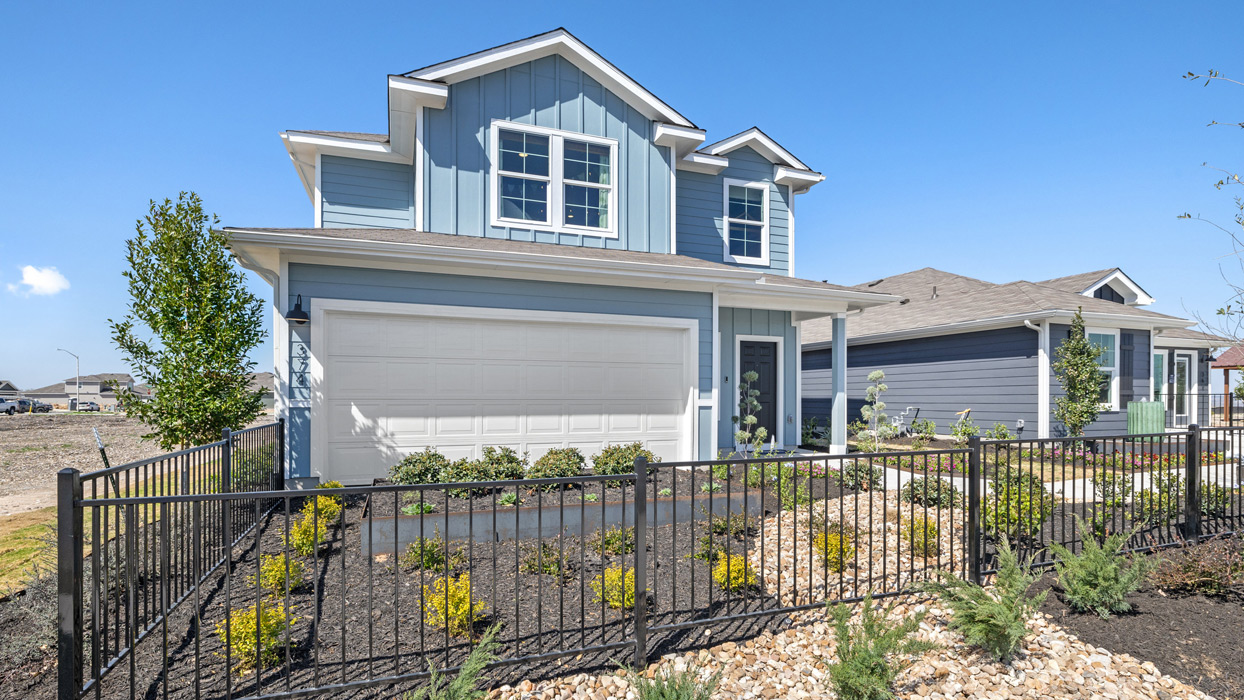 X30F The Florence Floorplan Front Exterior Two-Story Modern Farmhouse - Wayside in Uhland TX