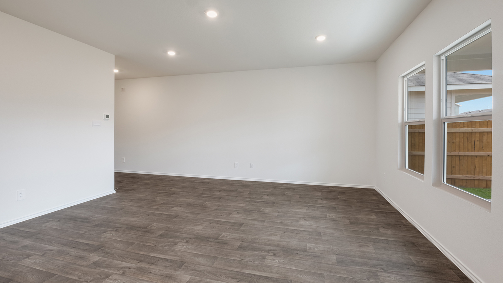 Open living area with windows.