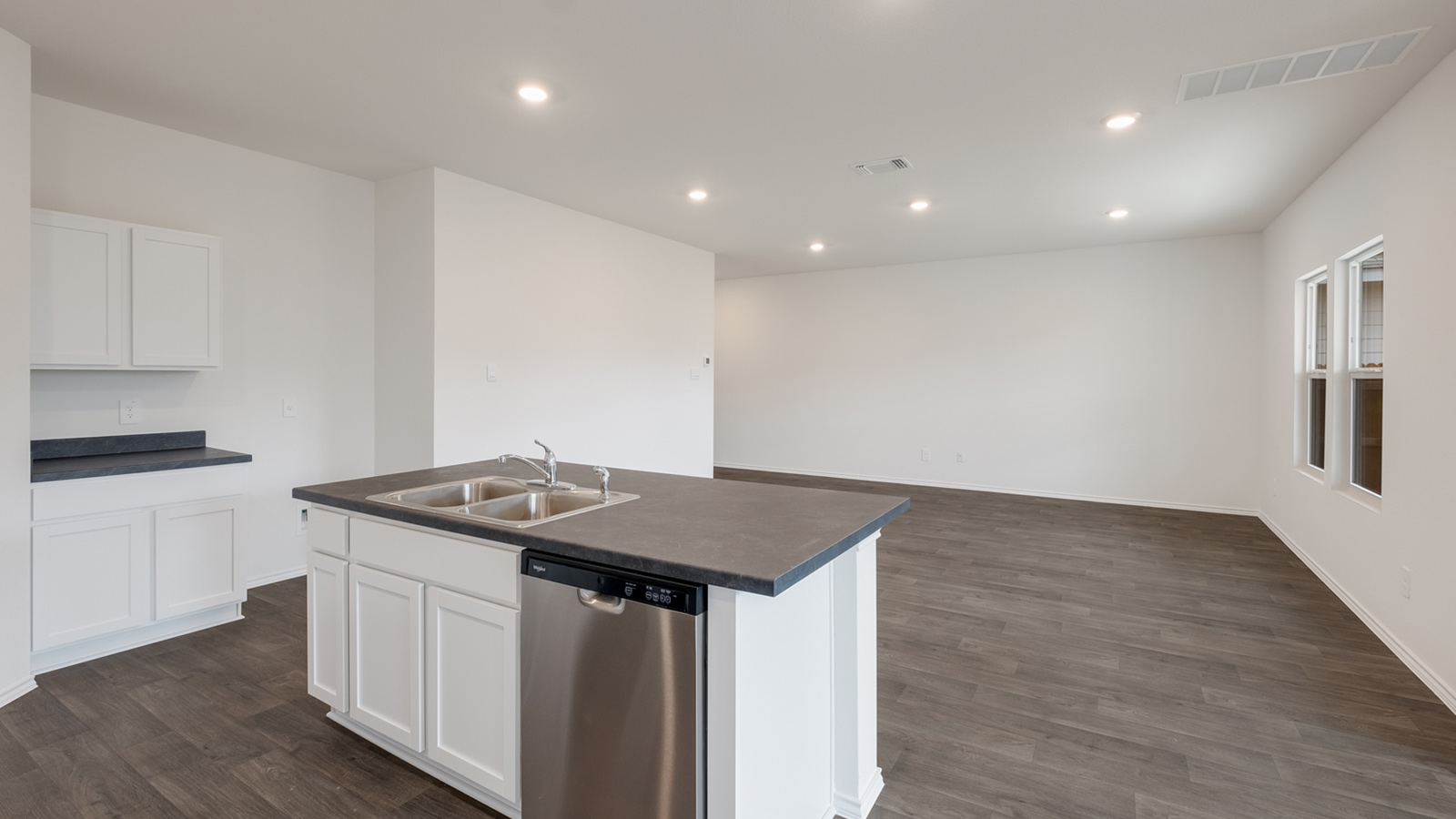 Gourmet kitchen with stainless steel appliances.