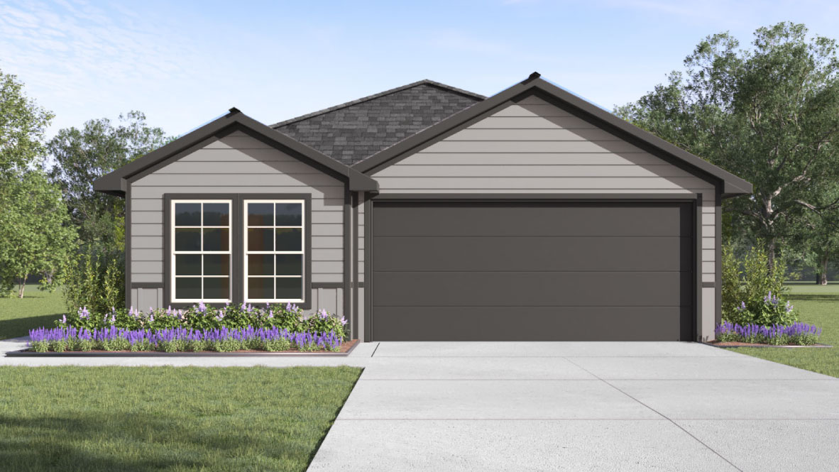 Taylor Front Exterior Rendering - One Story - Elevation B