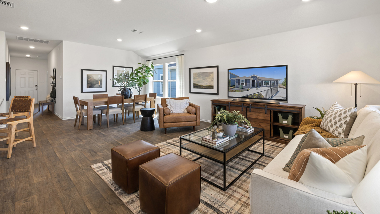 Interior living area open to kitchen