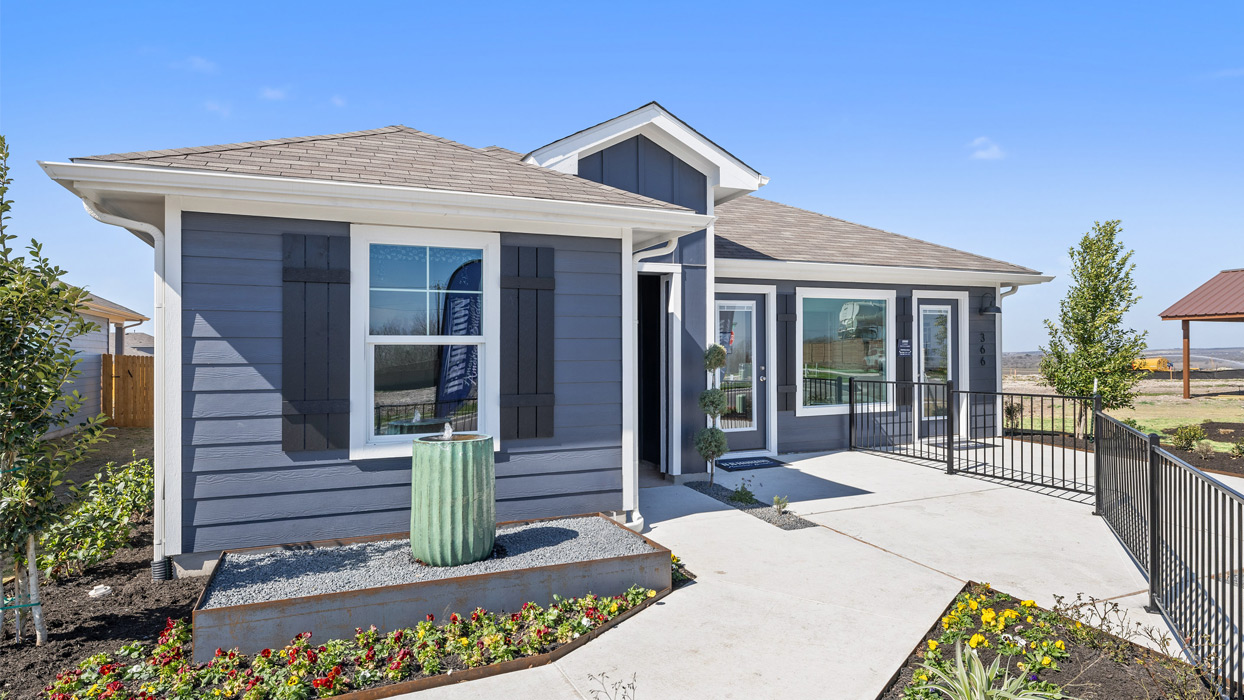 X35C The Caden Floorplan Elevation B Front Exterior Modern Farmhouse - Wayside in Uhland TX