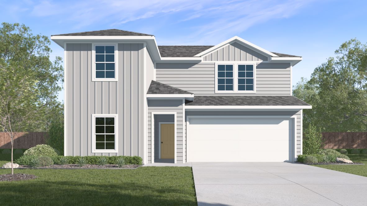 The Mitchell floorplan - A Elevation at Wayside in Uhland, TX.