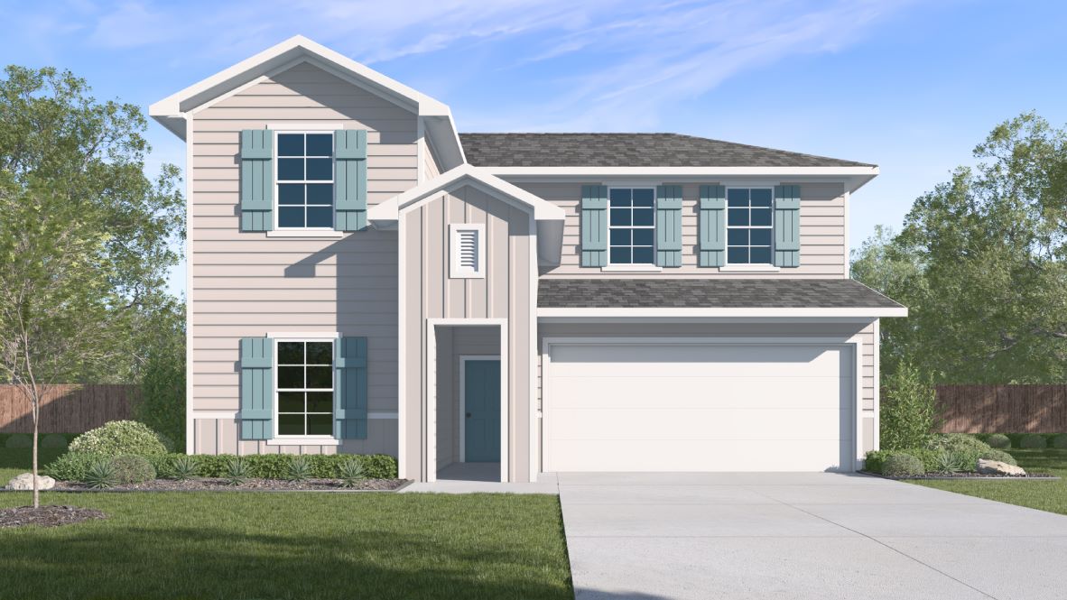 The Mitchell floorplan - B Elevation at Wayside in Uhland, TX.