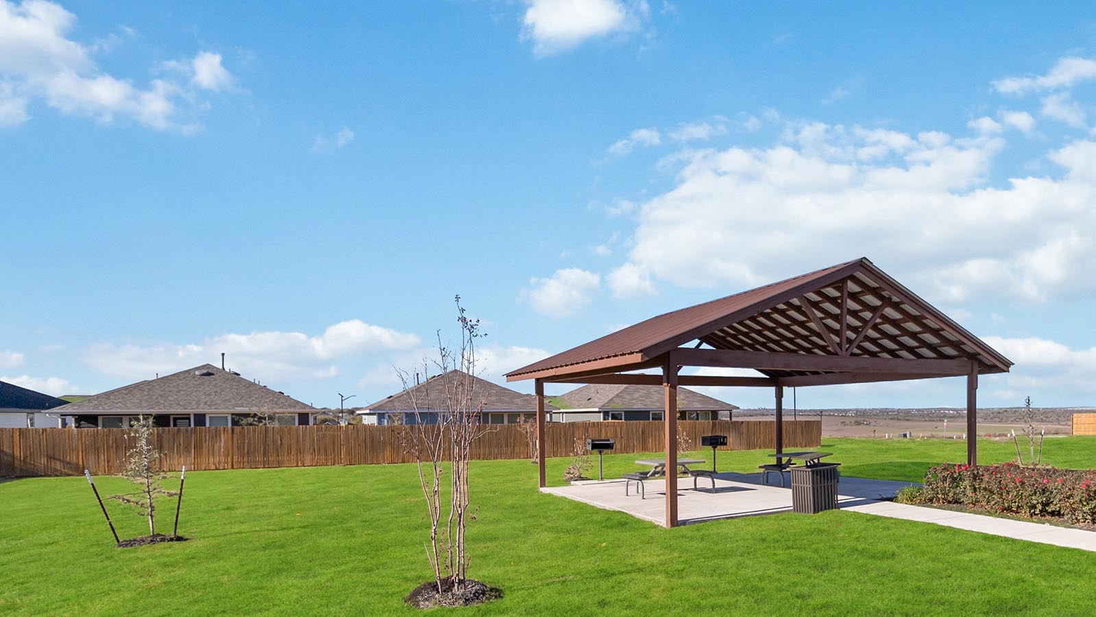 Wayside community park covered picnic area with tables and girlls